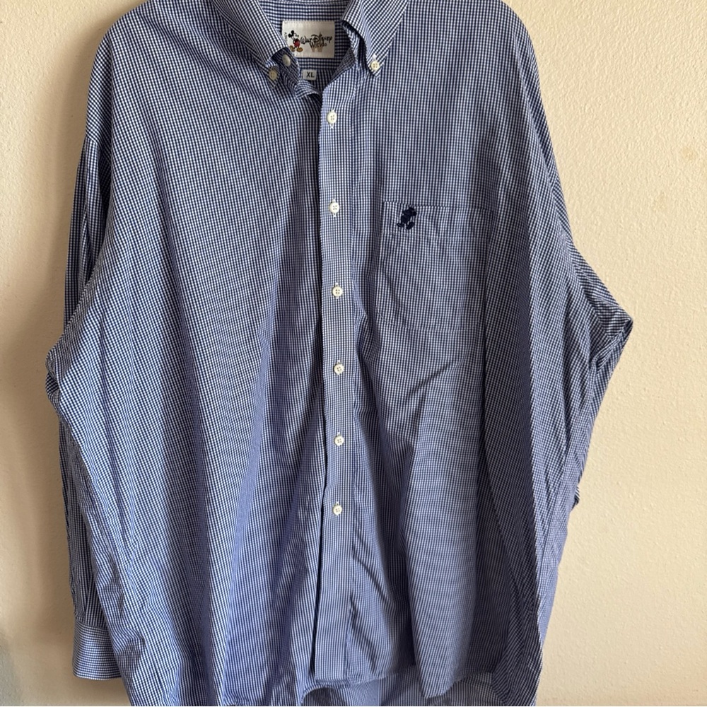 Excellent Walt Disney World Mickey Embroidered Shirt Button Down Size XL